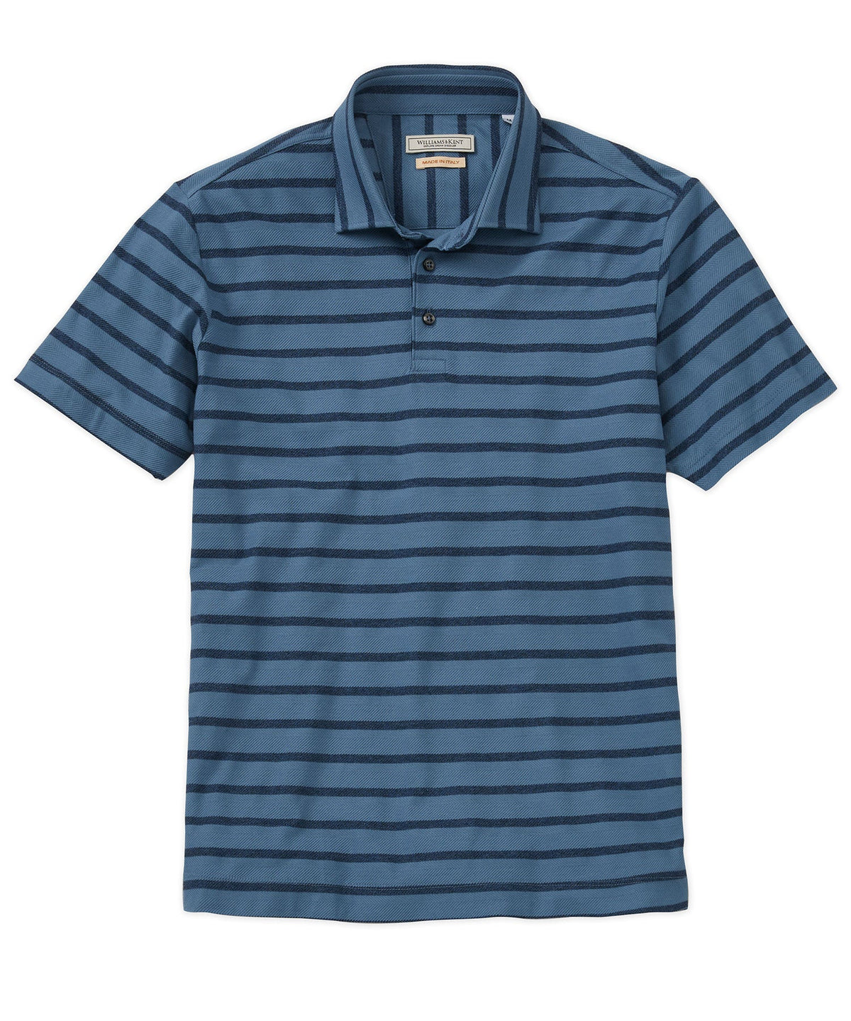 Horizontal Stripe Short-Sleeve Dress Polo