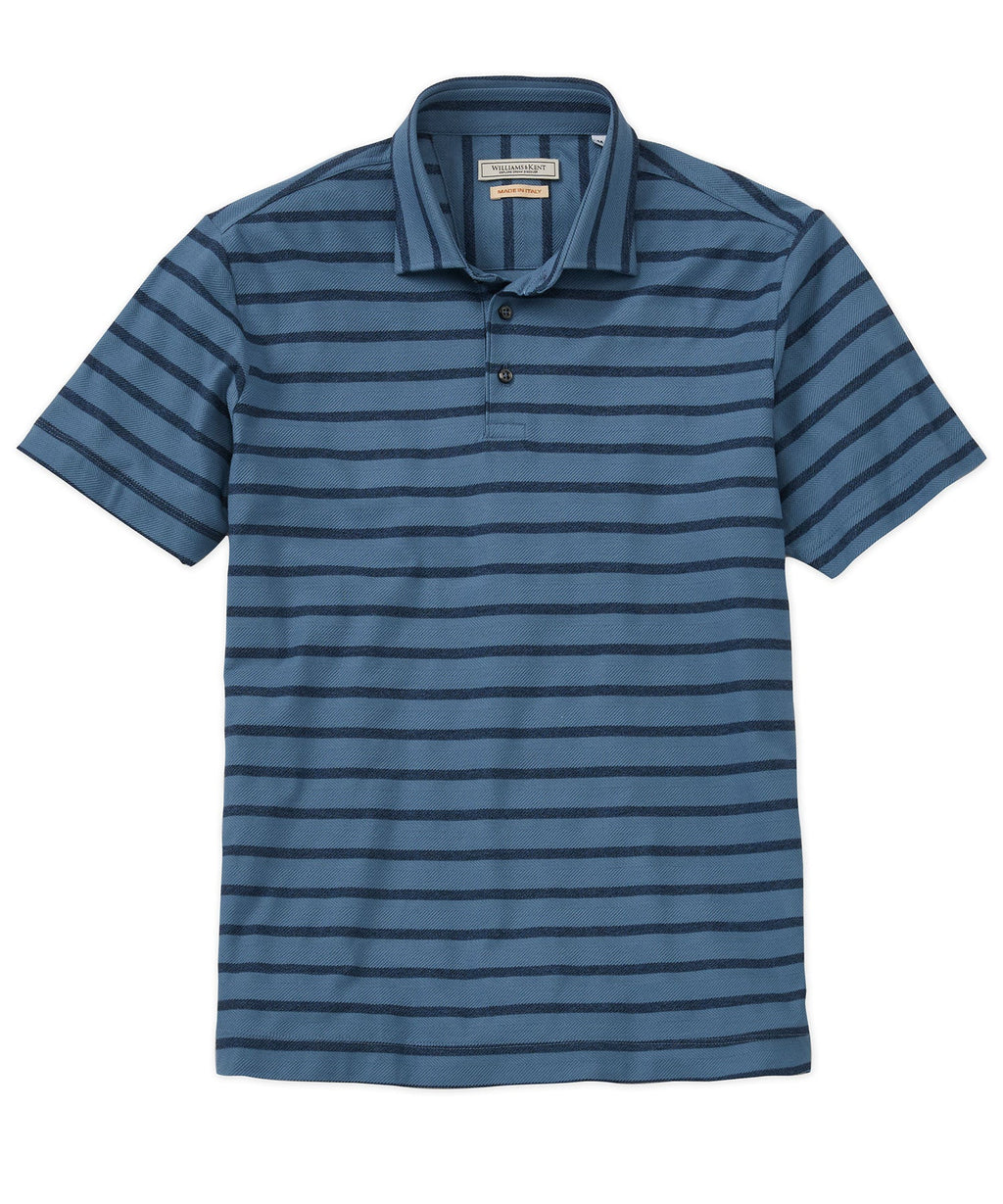Horizontal Stripe Short-Sleeve Dress Polo