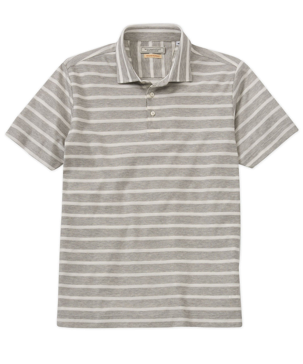 Horizontal Stripe Short-Sleeve Dress Polo