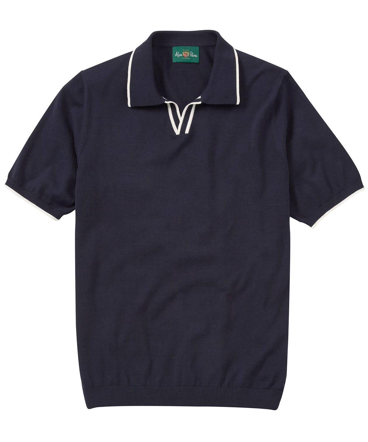 Tipped Open Placket Polo Shirt