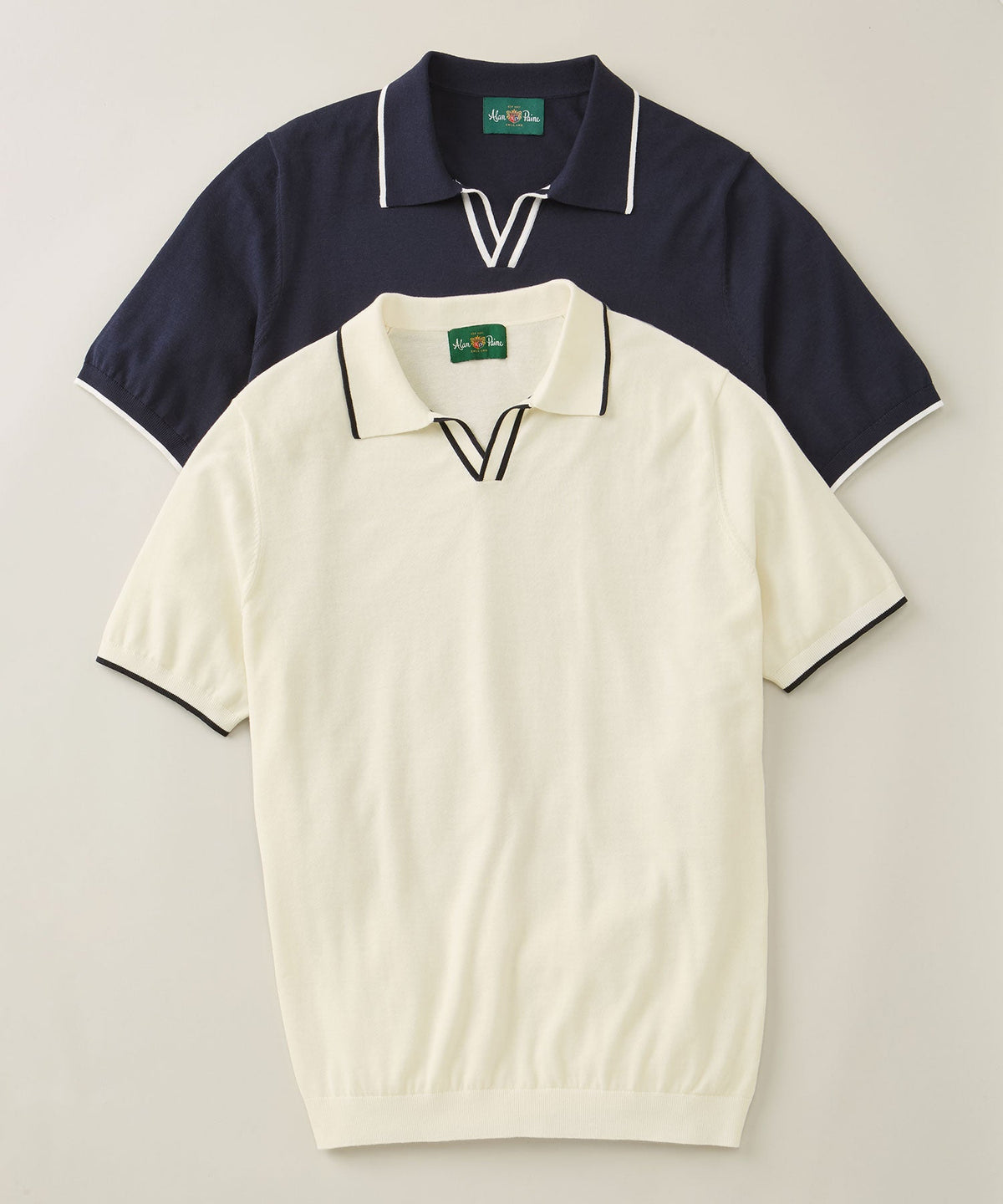 Tipped Open Placket Polo Shirt