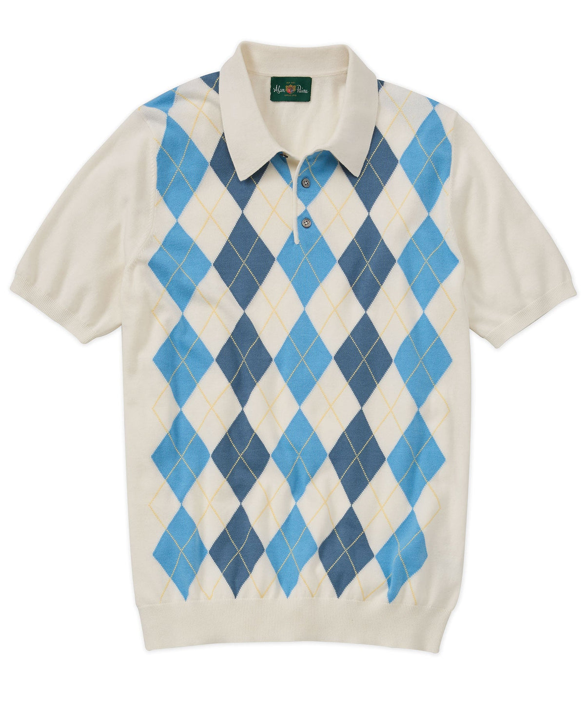 Argyle Front Short-Sleeve Polo Shirt