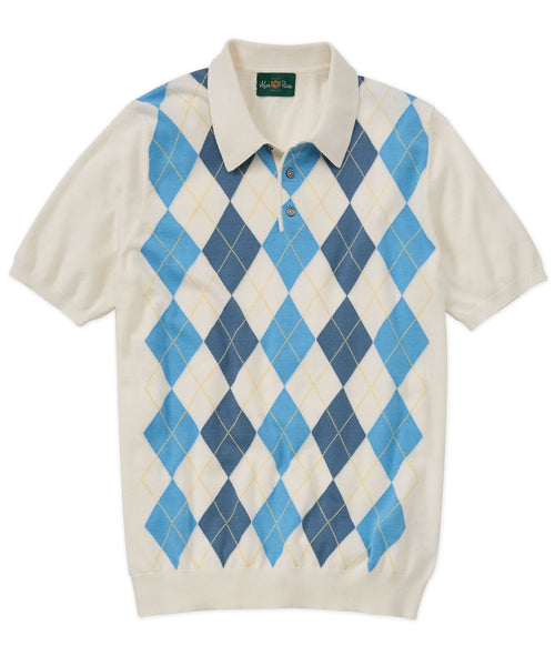 Argyle Front Short-Sleeve Polo Shirt
