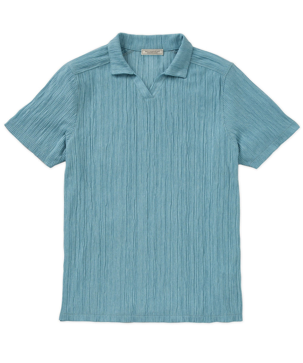 Lenor Romano Vertical Stripe Open Placket Short-Sleeve Shirt