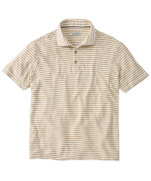 Fine Stripe Linen/Cotton Jersey Polo