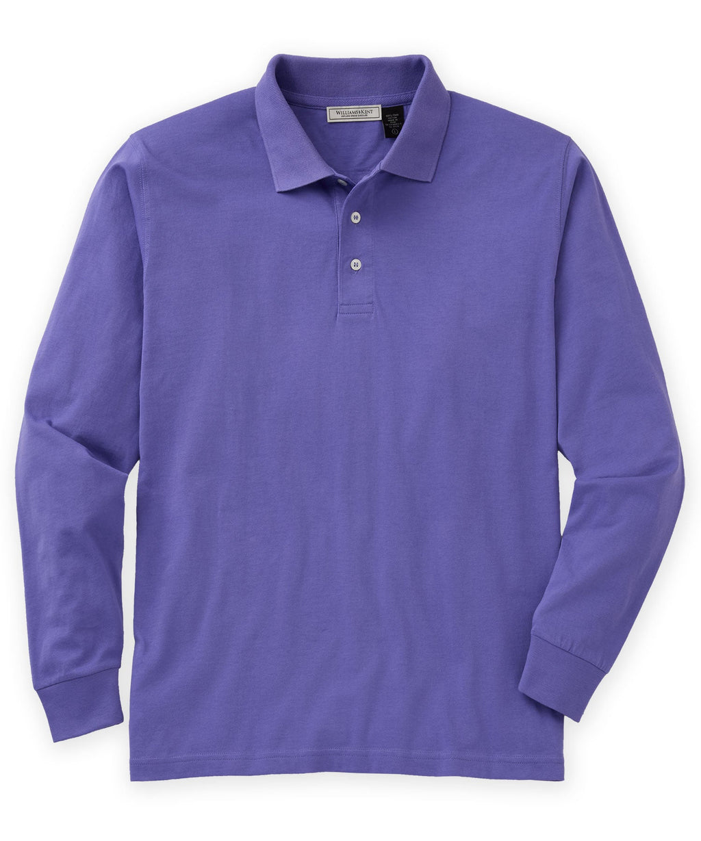 Pima Cotton Long-Sleeve Polo Shirt