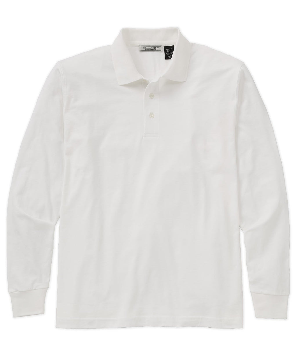 Pima Cotton Long-Sleeve Polo Shirt