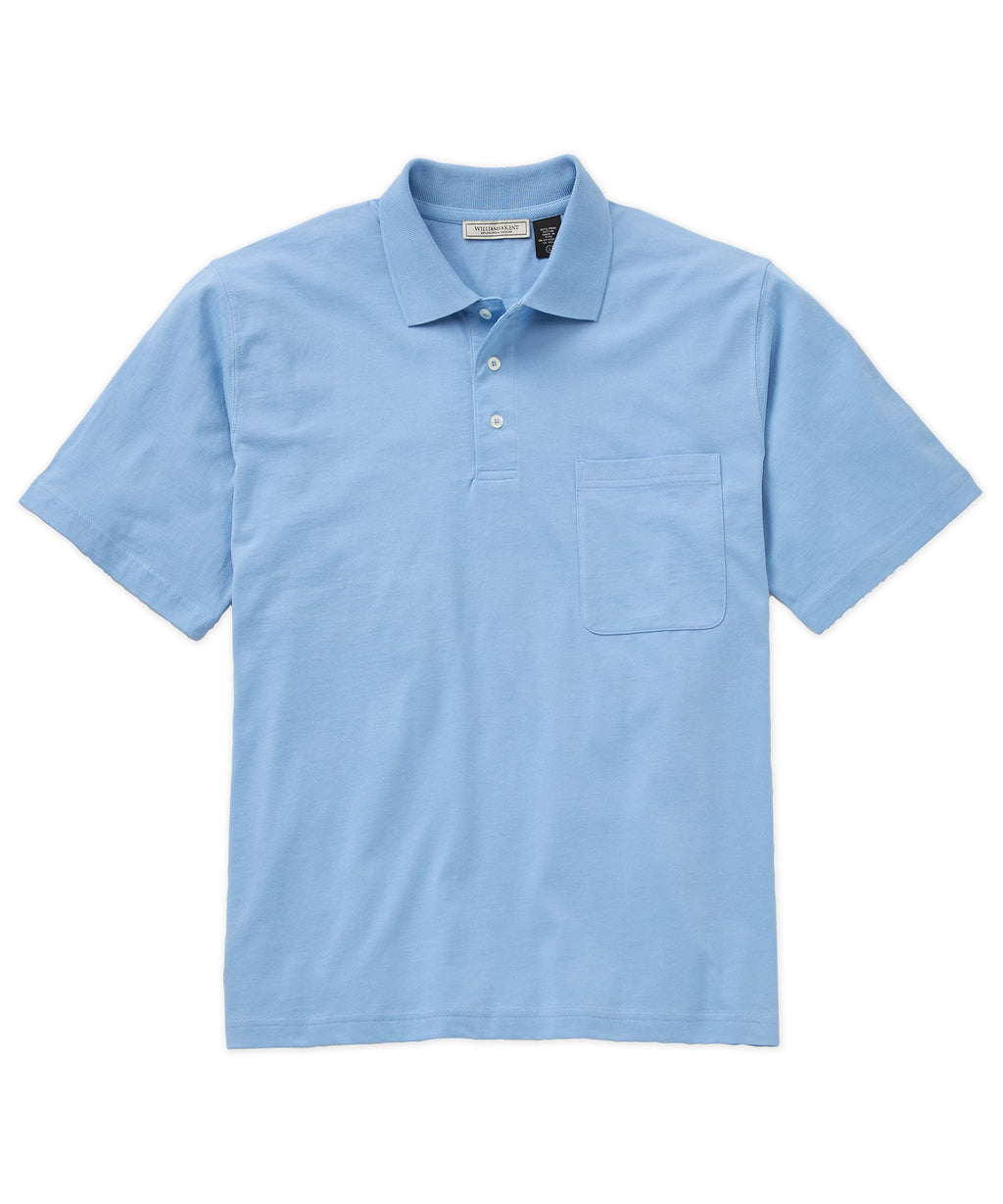 Pima Cotton Short-Sleeve Polo Shirt with Pocket