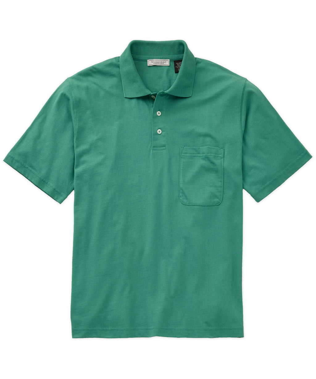 Pima Cotton Short-Sleeve Polo Shirt with Pocket