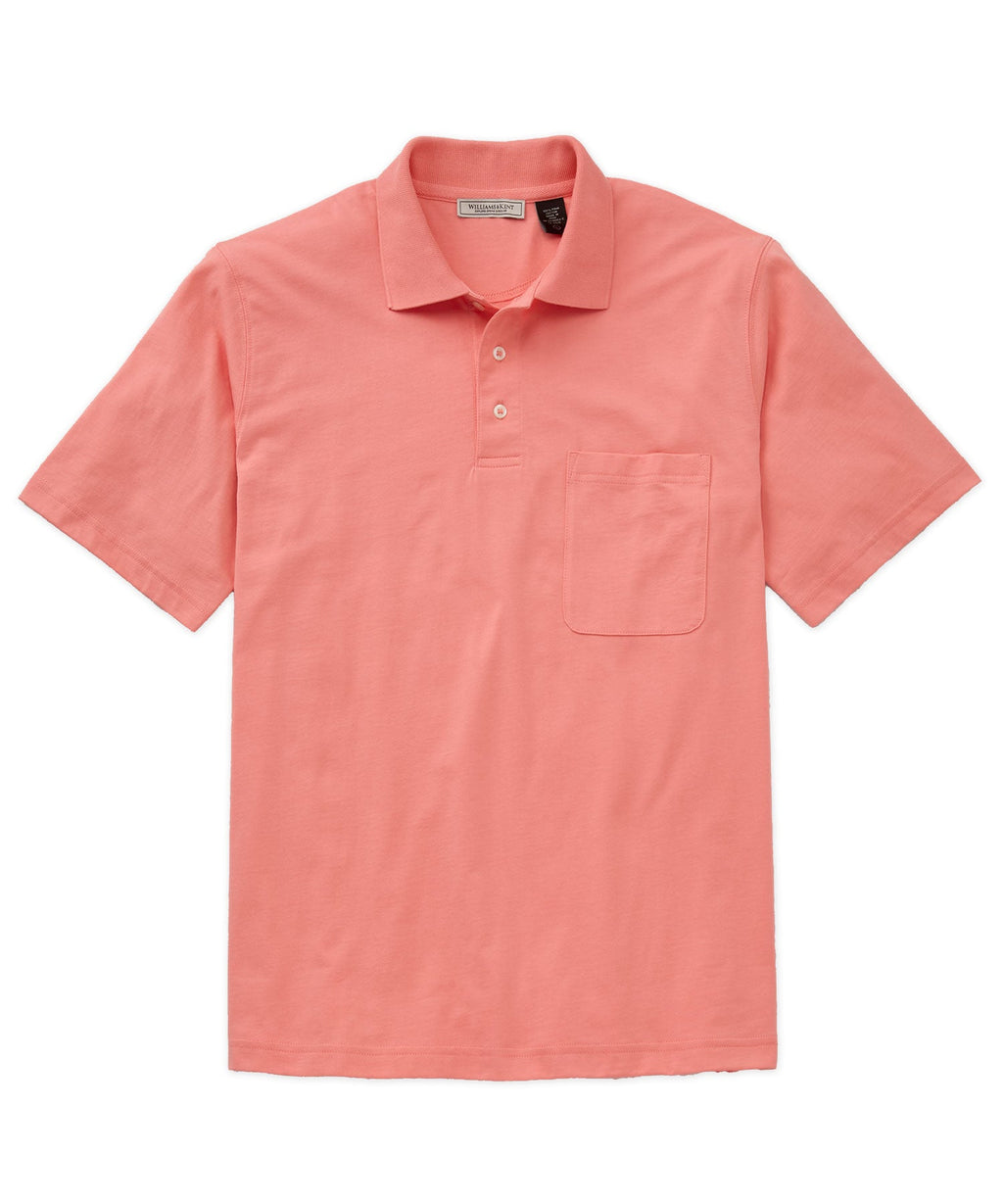 Pima Cotton Short-Sleeve Polo Shirt with Pocket