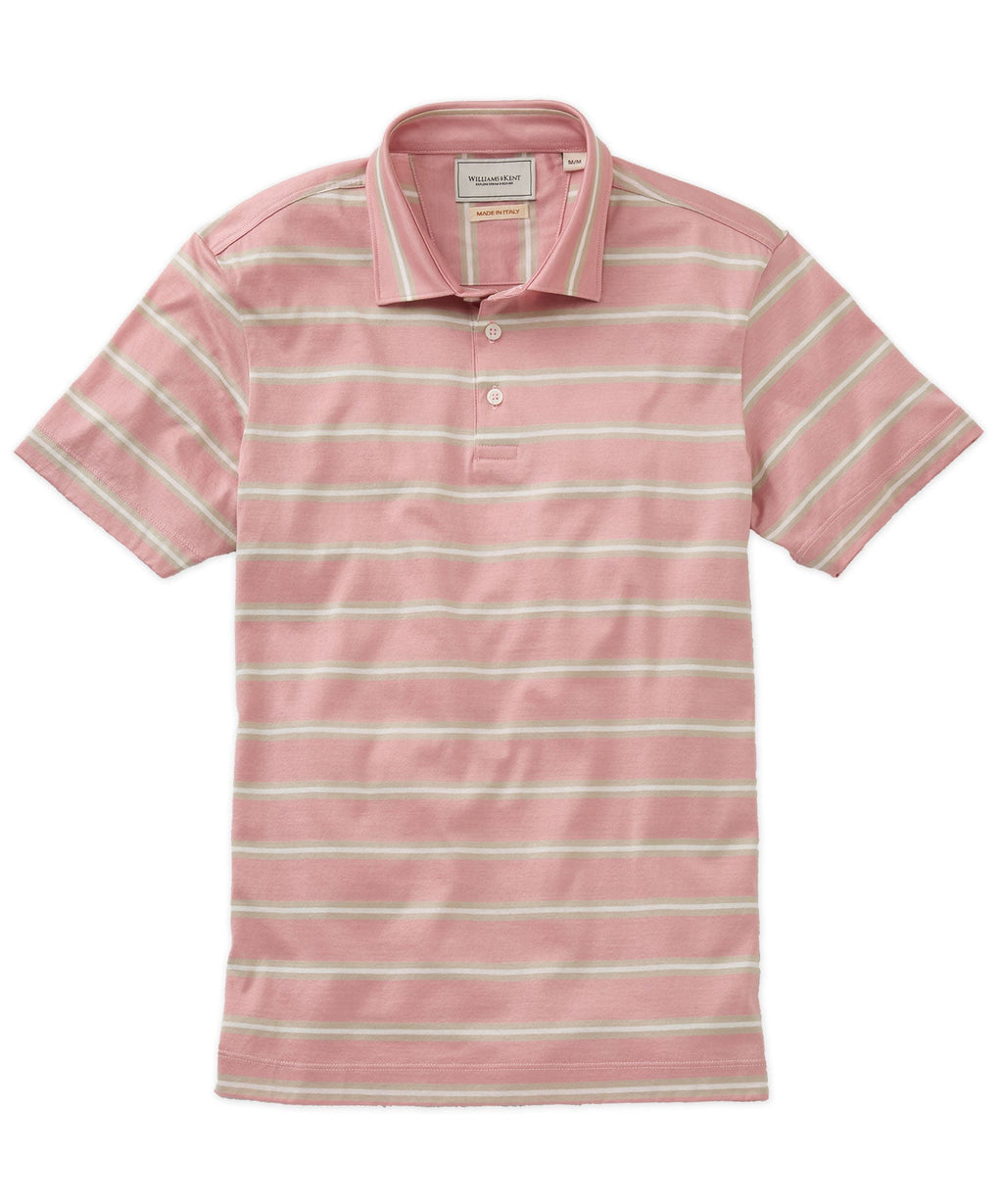 Short Sleeve Striped Jersey Polo