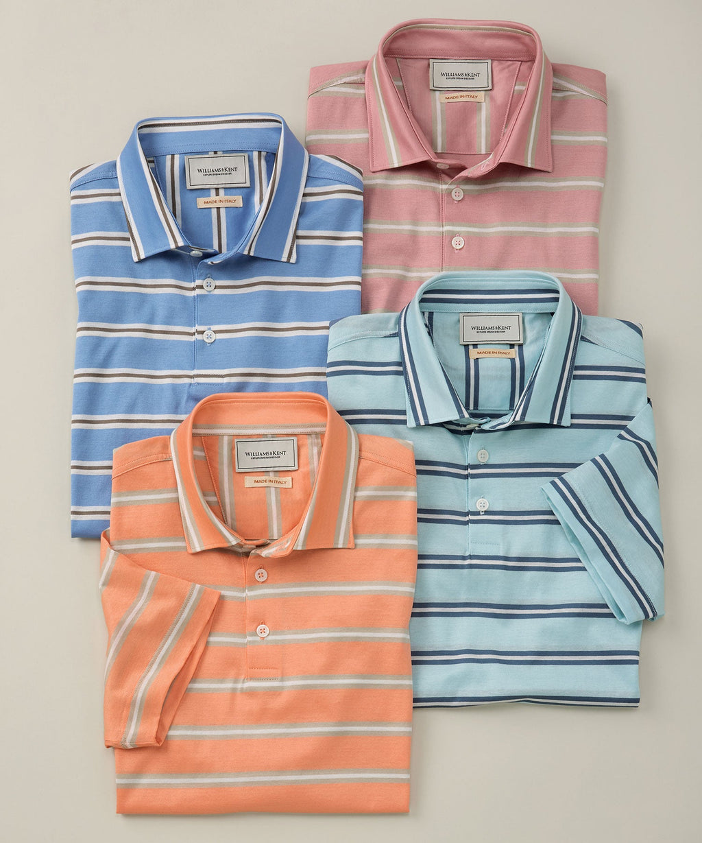 Short Sleeve Striped Jersey Polo