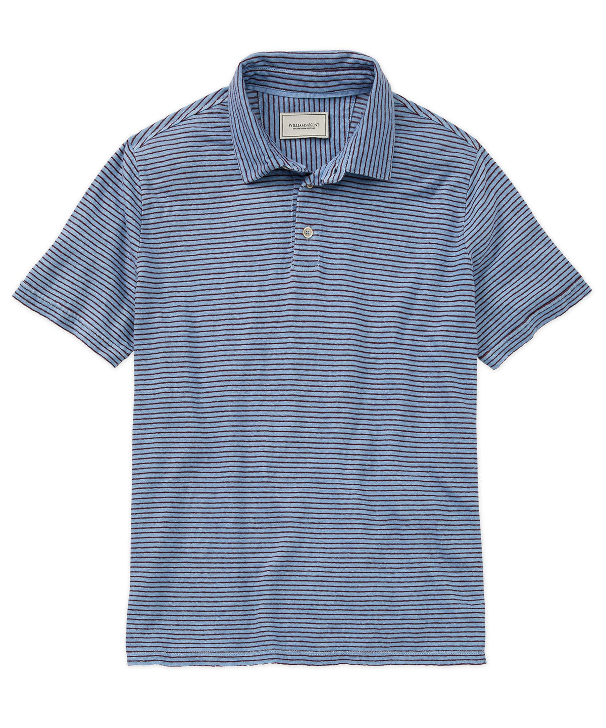 Garment-Dyed Short Sleeve Striped Polo
