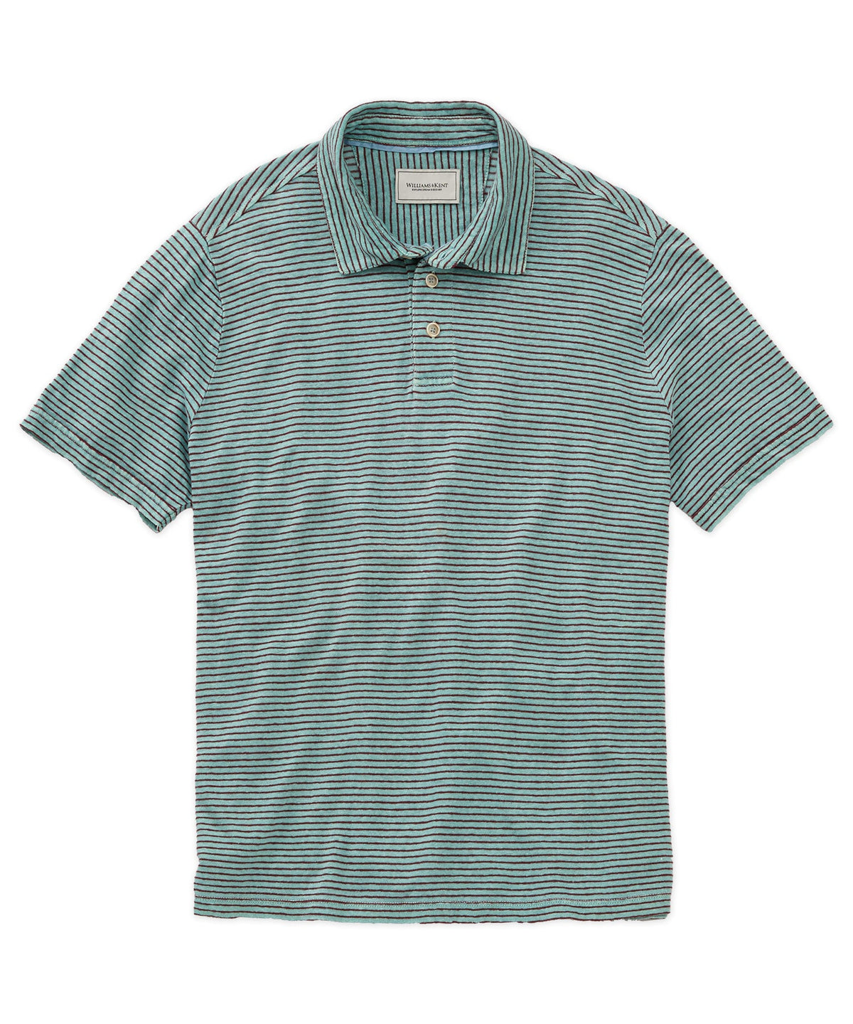 Garment-Dyed Short Sleeve Striped Polo
