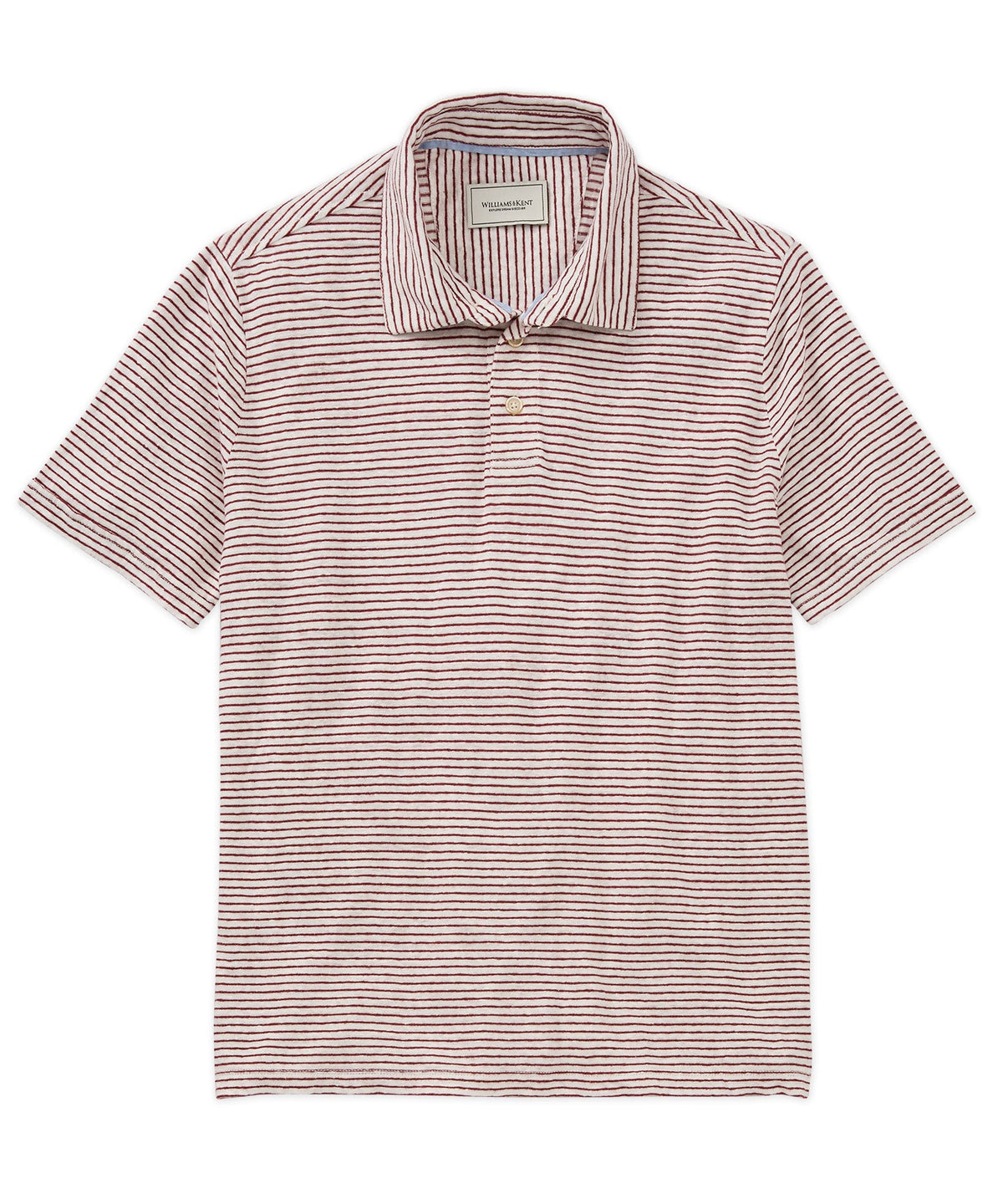 Garment-Dyed Short Sleeve Striped Polo