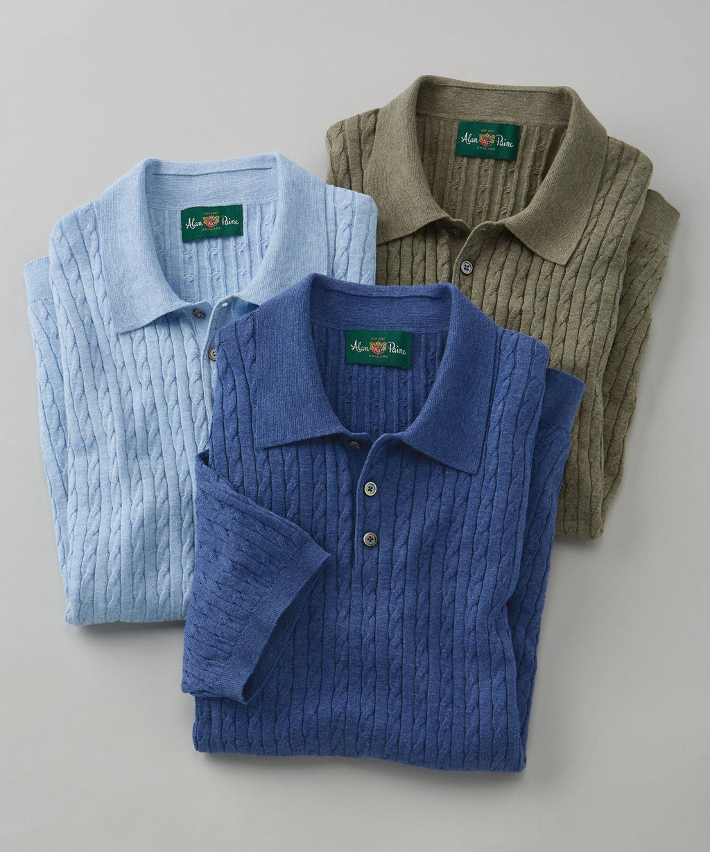 Portmellon Cable Knit Polo Shirt