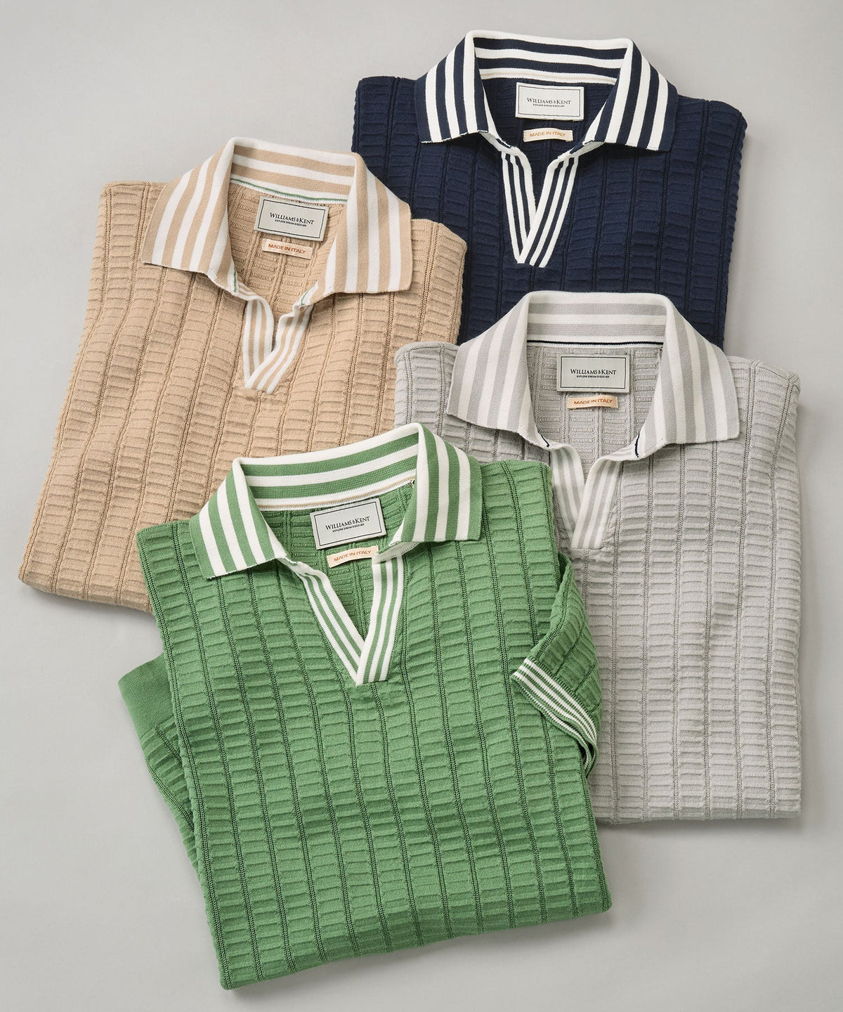 Notch-Neck Stripe Collar Short Sleeve Polo
