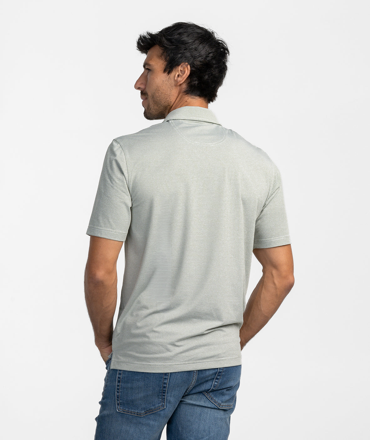 Heather Madison Stripe Polo - Dusty Olive