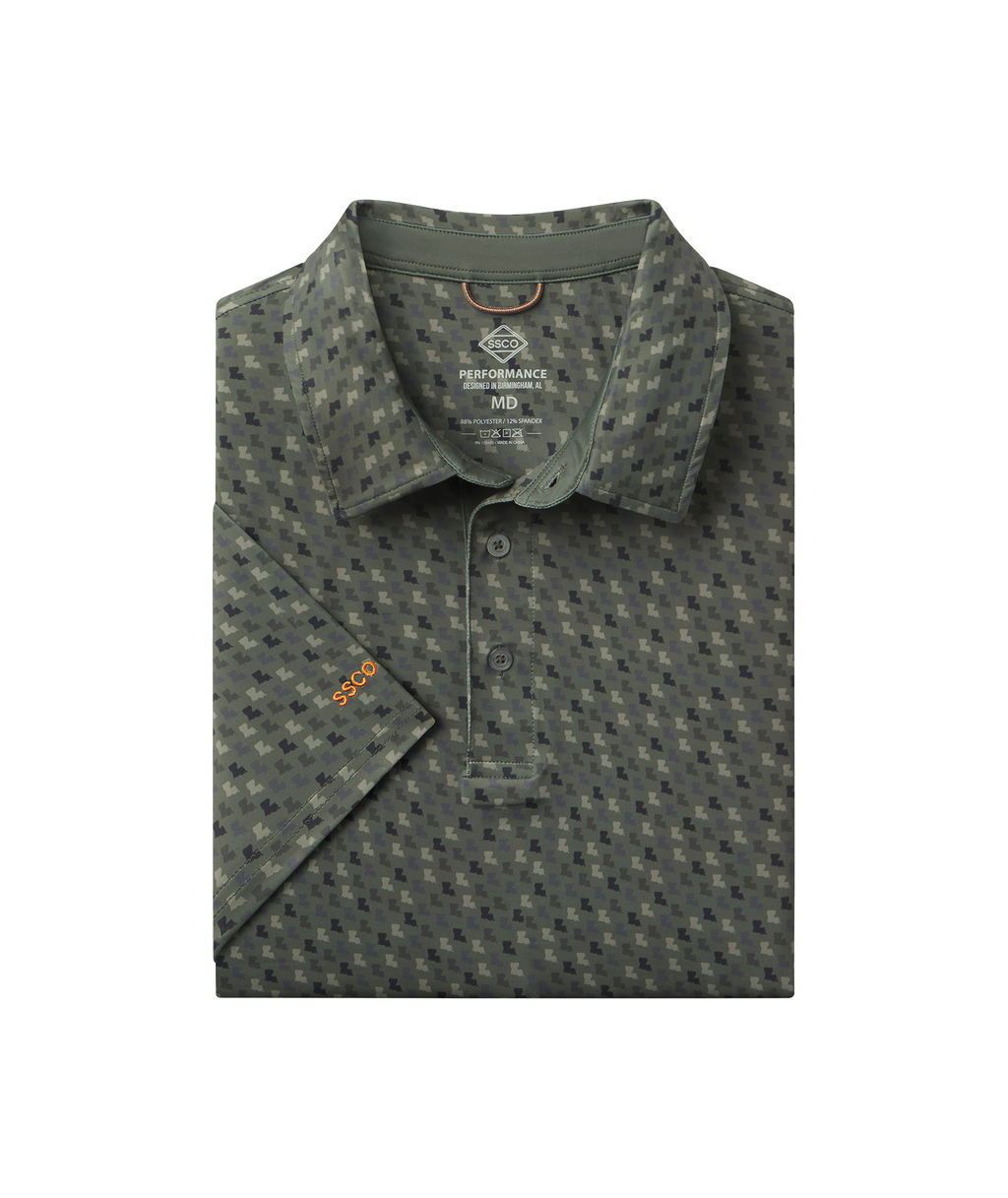 Southern Sportsman Printed Polo - Bayou Pine