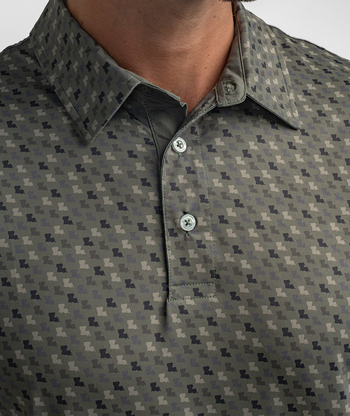 Southern Sportsman Printed Polo - Bayou Pine