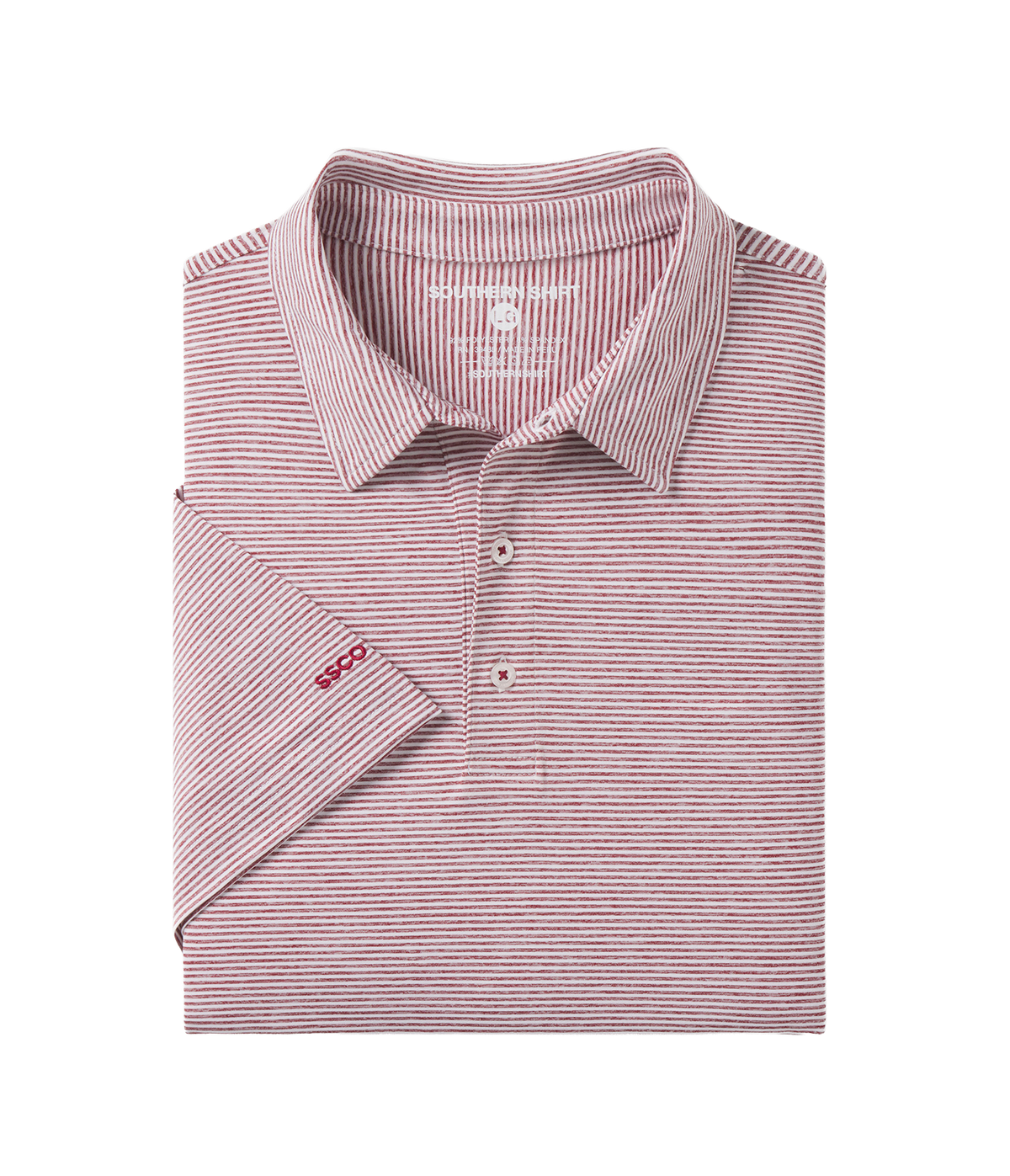Heather Madison Stripe Polo - University Red