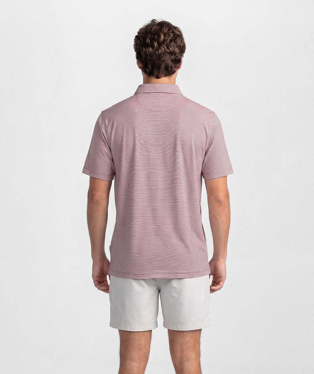 Heather Madison Stripe Polo - University Red
