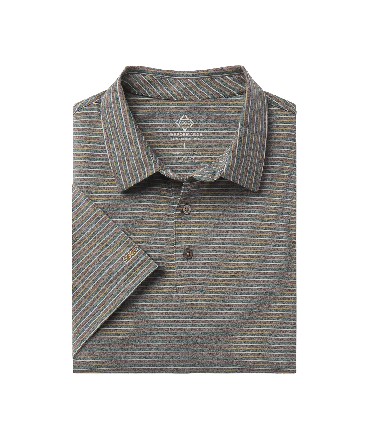 Cahaba Heather Stripe Polo - Sequoia