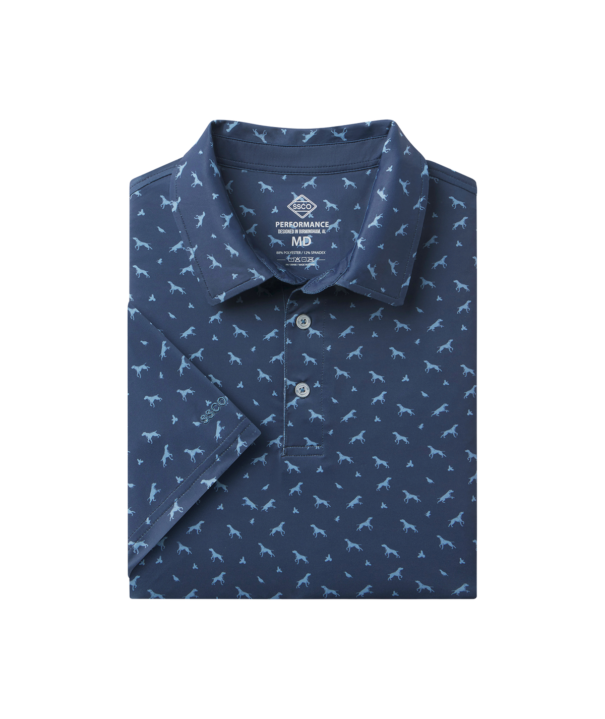 Uplands Unleashed Printed Polo - Midnight Navy